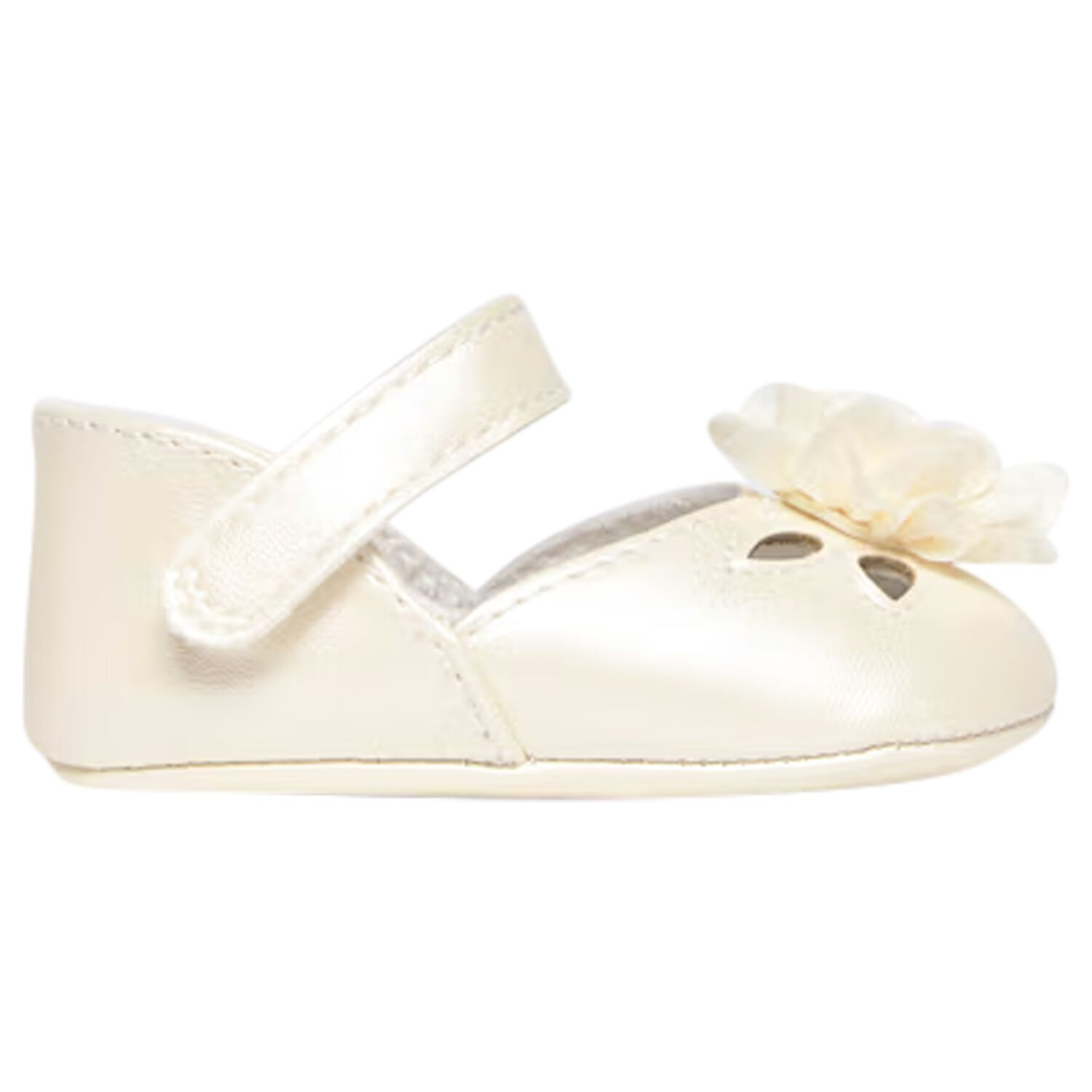 Baby Girls Ivory Flower Pre Walker Shoes, 1, hi-res