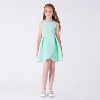 Girls Mint Green Sleeveless Dress