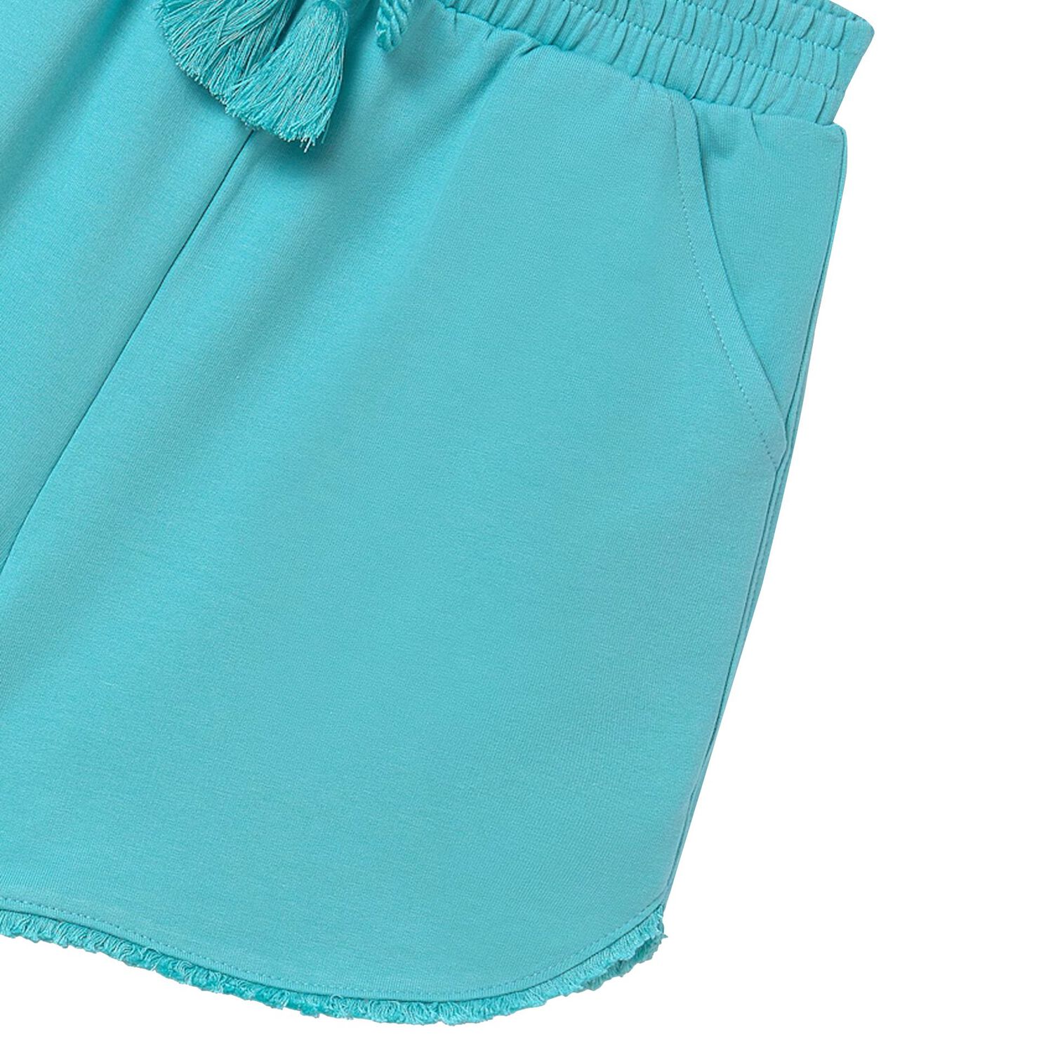 Girls Aqua Fringe Shorts, 4, hi-res image number null