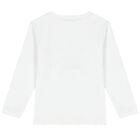 Boys White Logo Long Sleeve Top, 1, hi-res