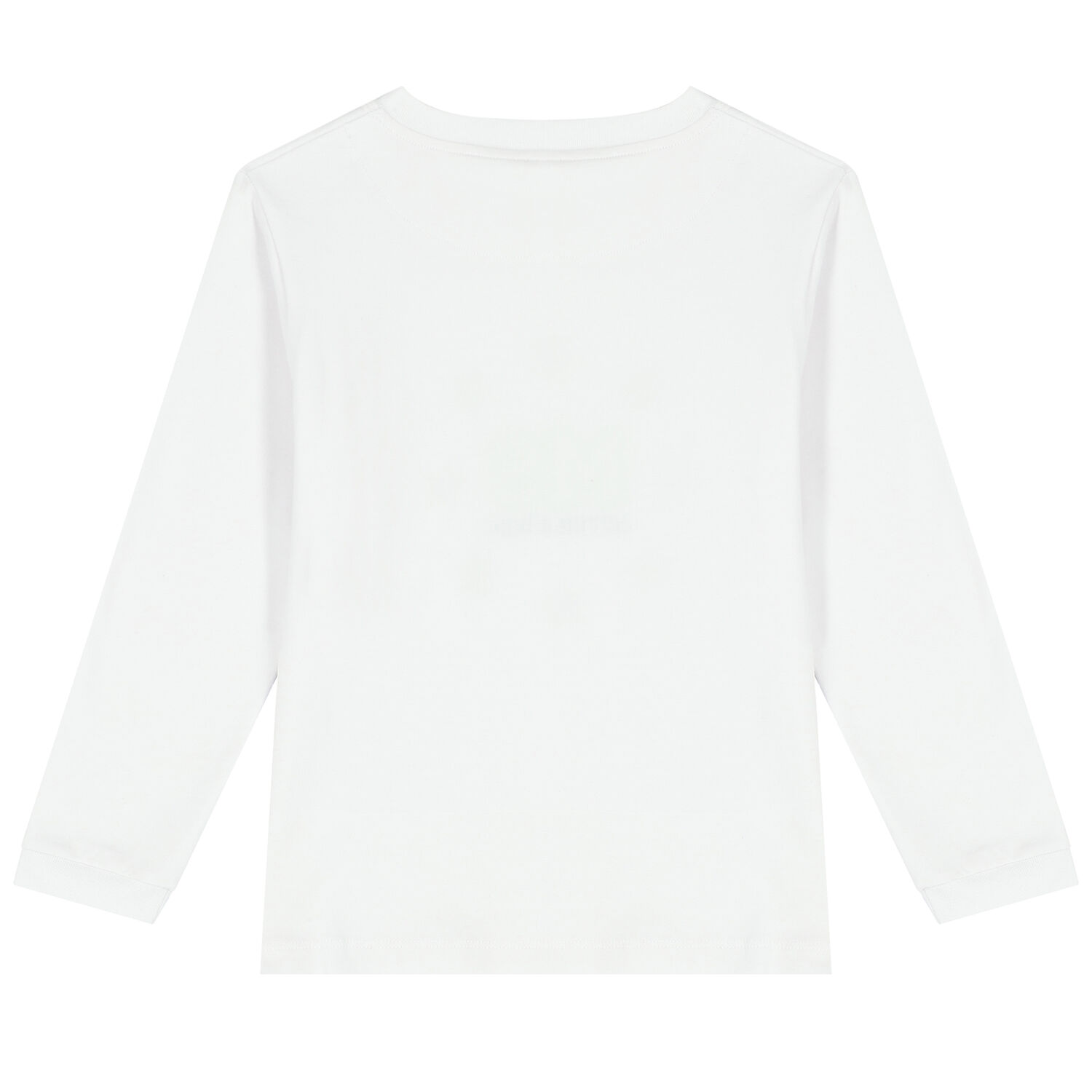 Boys White Logo Long Sleeve Top, 1, hi-res