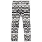Girls Black & White Zigzag Leggings, 2, hi-res