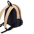 Girls Black & Beige Quilted Backpack, 1, hi-res