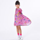 Girls Pink Pleated Logo Dress, 1, hi-res