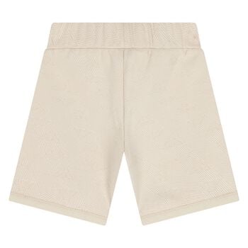 Younger Boys Beige Logo Shorts