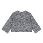 Younger Girls Navy Blue Tweed Knit Skirt Set, 2, hi-res