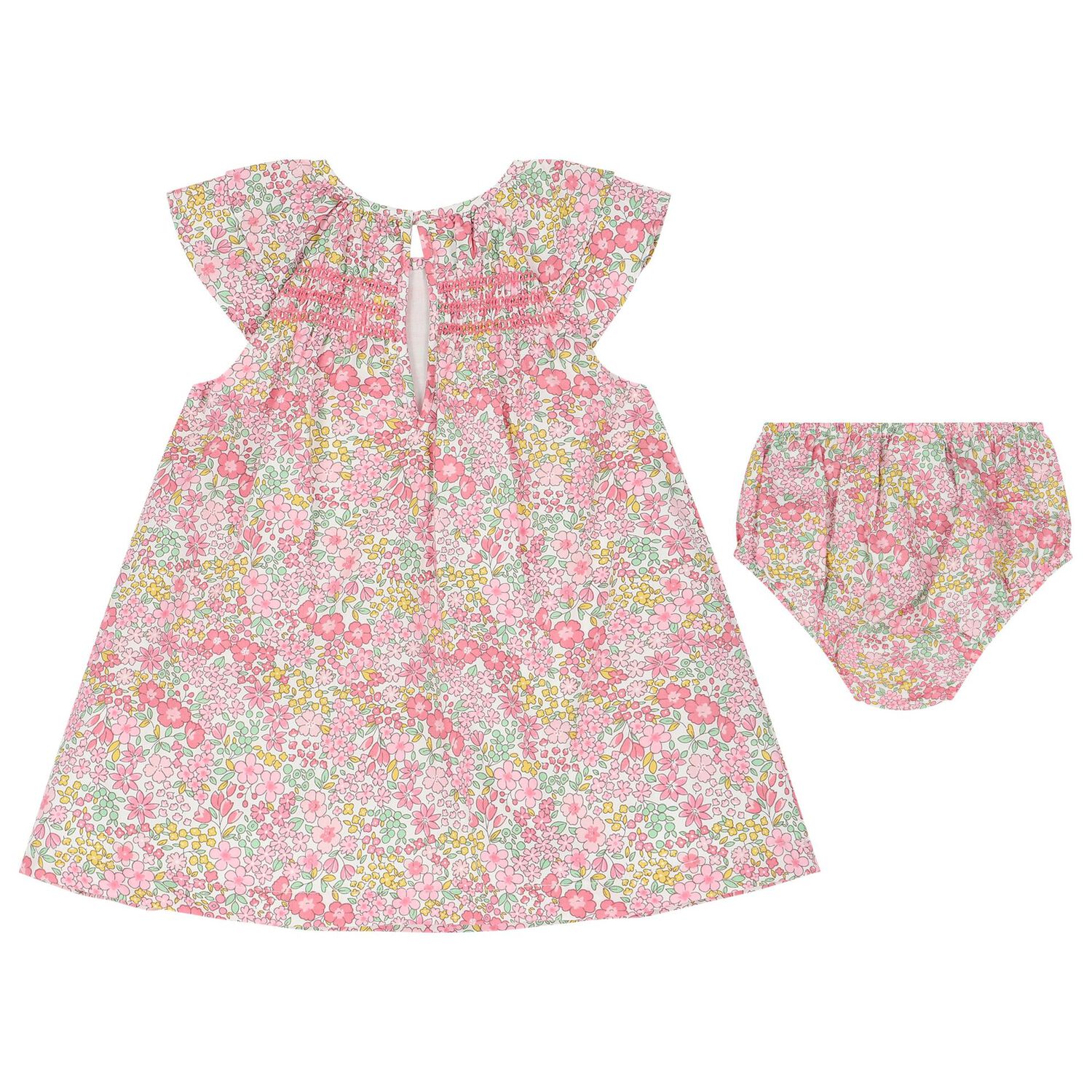 Baby Girls Pink Liberty Floral Dress Set, 1, hi-res image number null