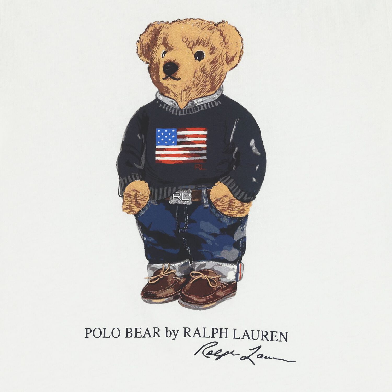 Boys White Polo Bear T-Shirt, 1, hi-res