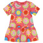 فستان بنات بطبعة باللون الوردي , 1, hi-res