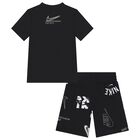 Boys Black Logo Shorts Set, 2, hi-res