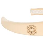 Girls Beige Logo Padded Headband, 2, hi-res