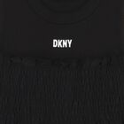 Girls Black Logo Dress, 1, hi-res