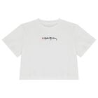 Girls White Logo T-Shirt, 1, hi-res