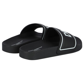 Black Leather Logo Sliders