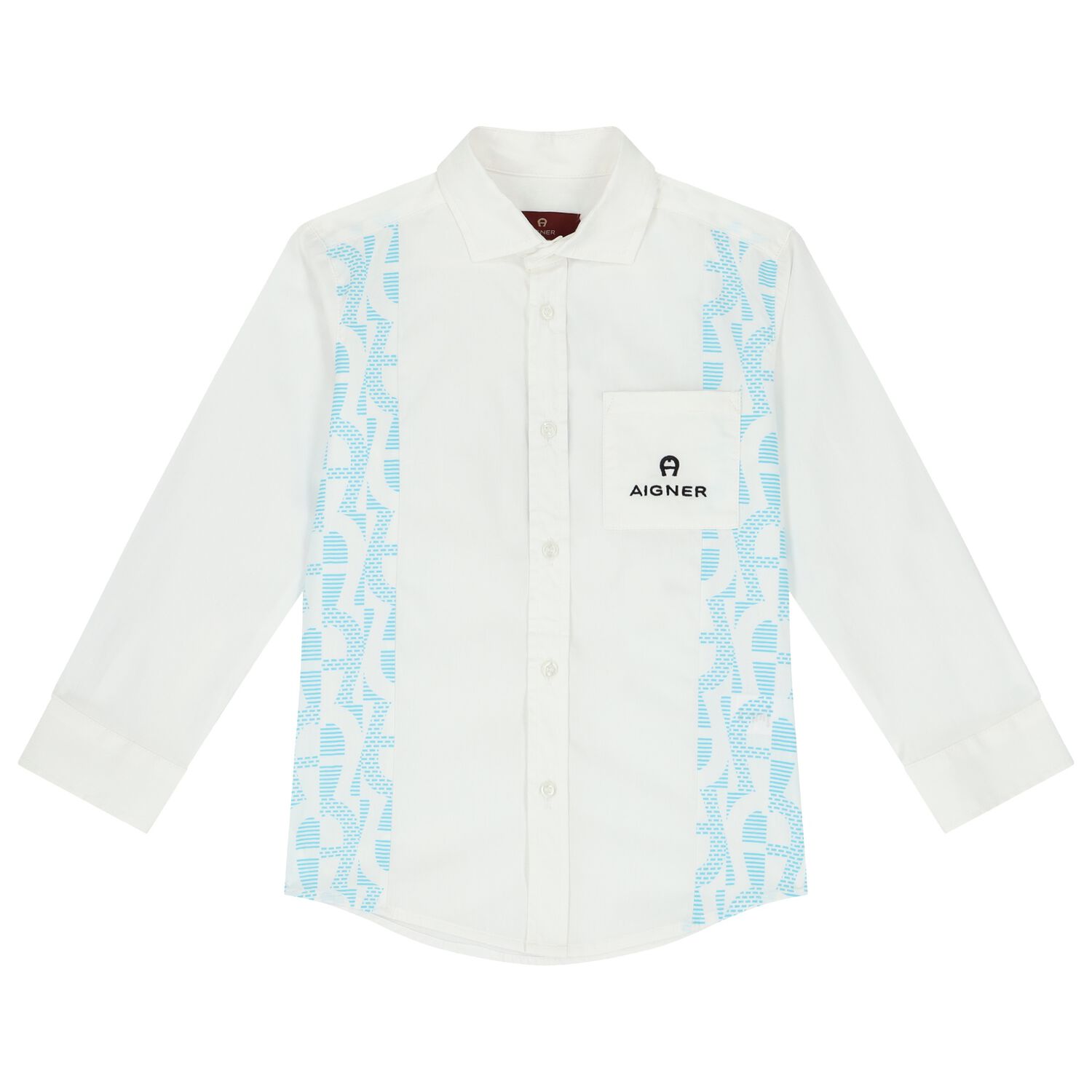 Boys White Logo Shirt, 1, hi-res