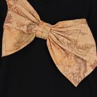 Girls Black Bow Geo Map Dress, 1, hi-res