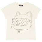 Girls Beige Choupette Logo T-Shirt, 2, hi-res