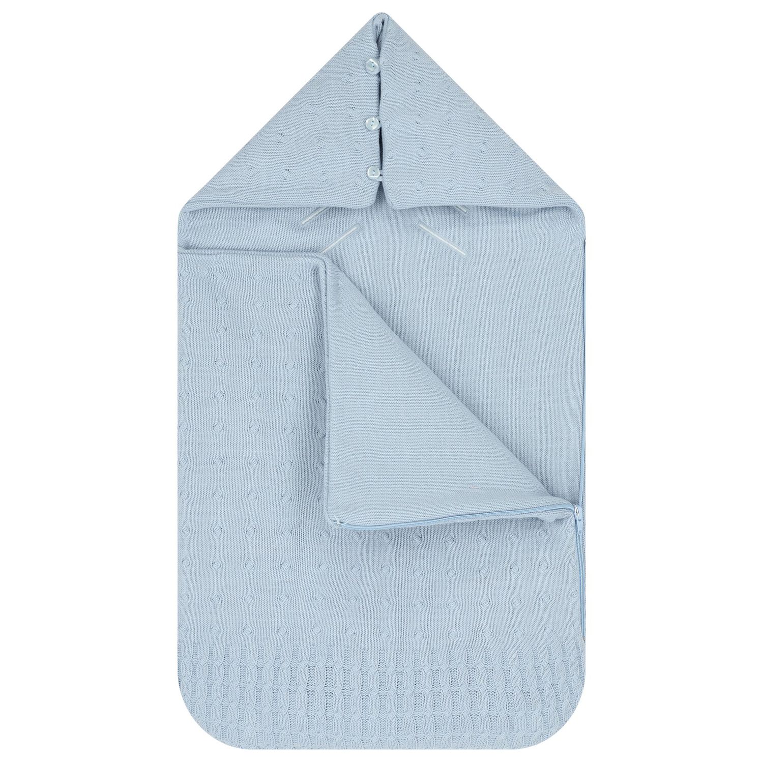 Baby Boys Blue Baby Knit Nest, 1, hi-res