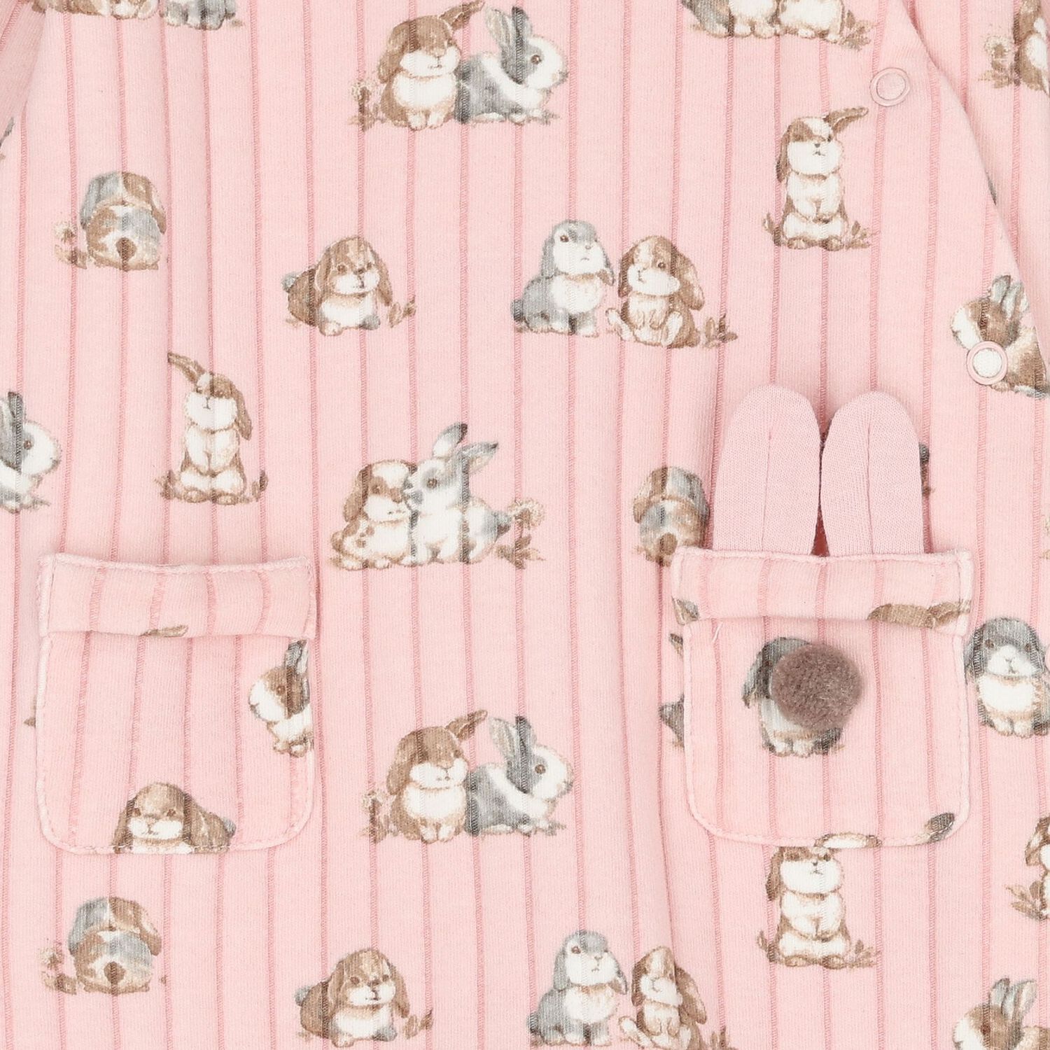 Baby Girls Pink Bunny Babygrow Set, 3, hi-res image number null
