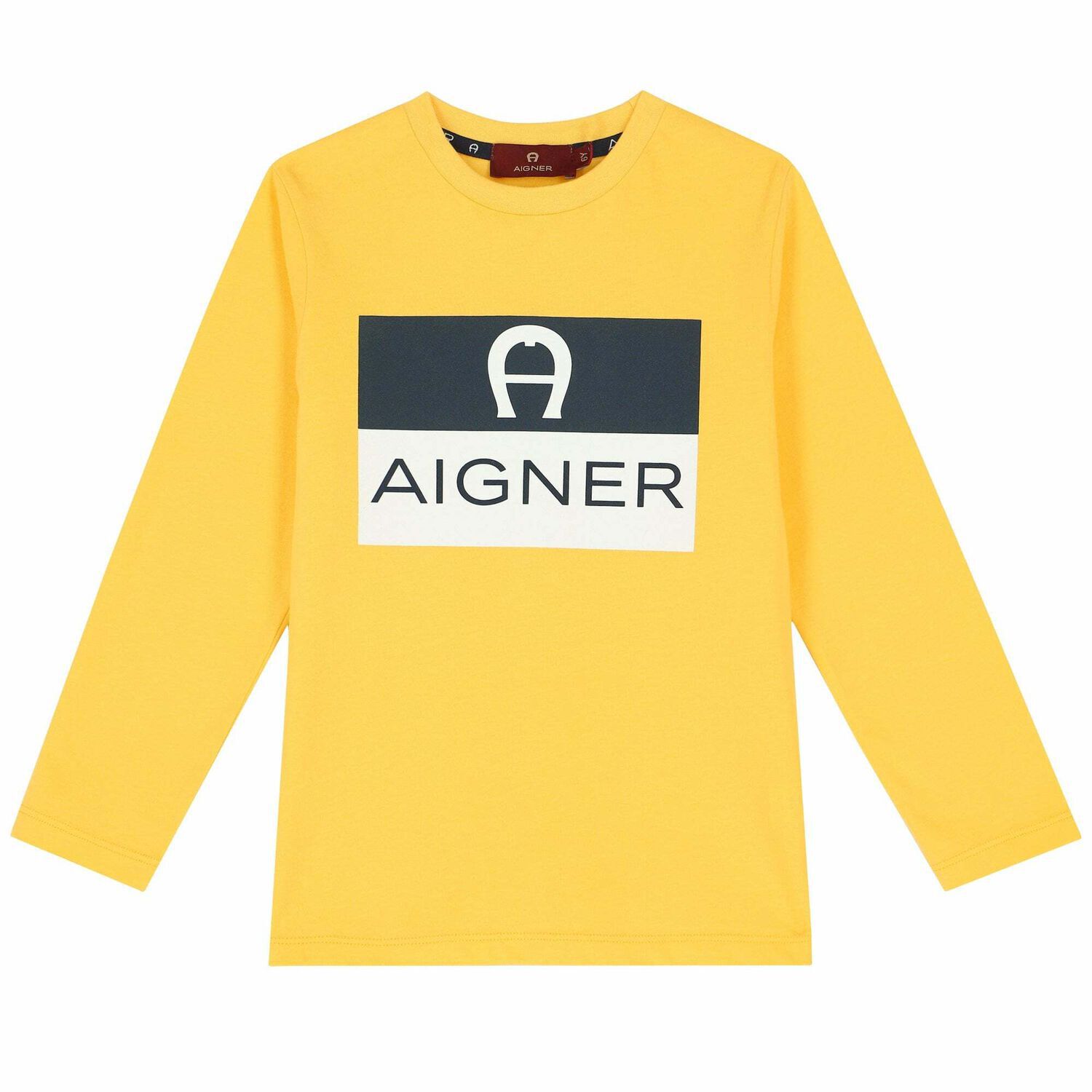 Boys Yellow Logo Long Sleeve Top, 2, hi-res image number null