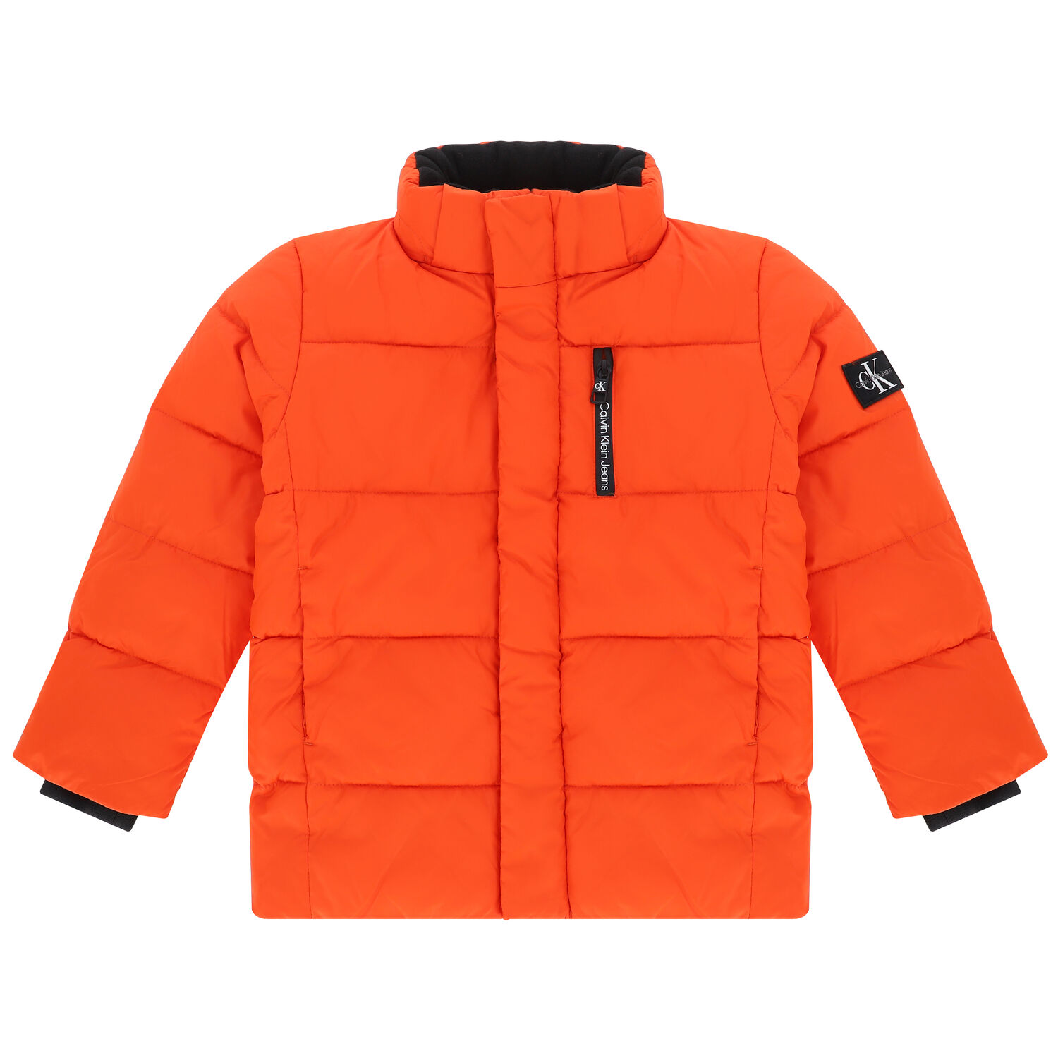 Boys Orange Logo Padded Puffer Jacket, 1, hi-res image number null