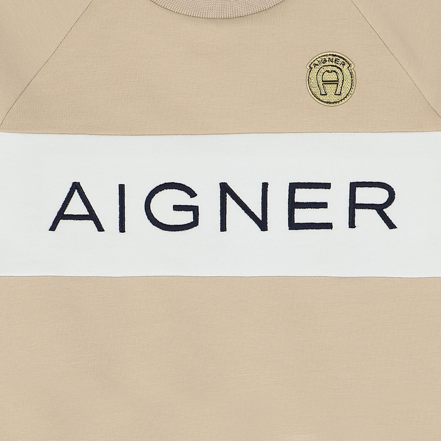 Younger Boys Beige Logo Sweatshirt, 1, hi-res