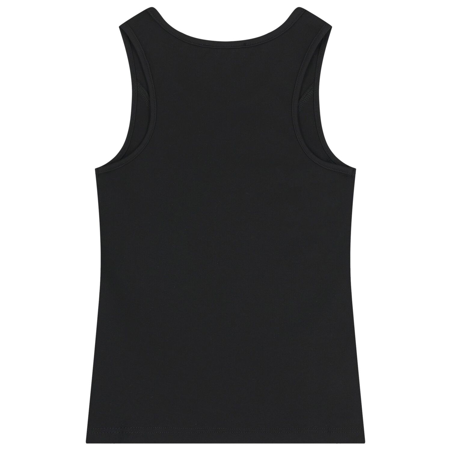 Girls Black Logo Mesh tWVest Top, 1, hi-res