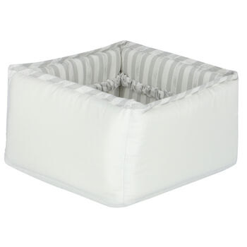 White & Grey Accessory Basket