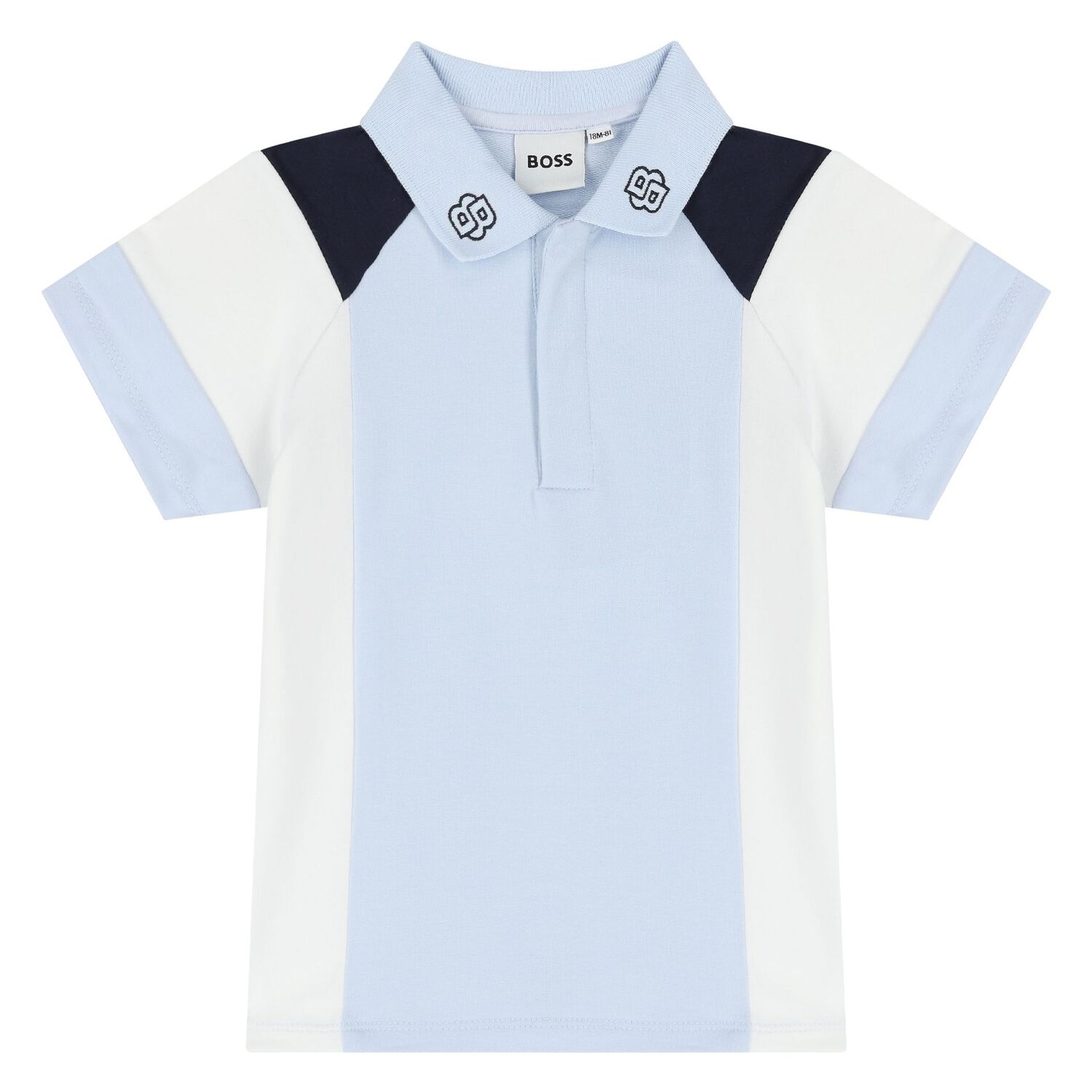 طقم شورت اطفال بالشعار باللون الازرق, 1, hi-res