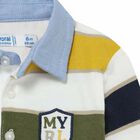 Younger Boys Striped Polo Shirt, 1, hi-res