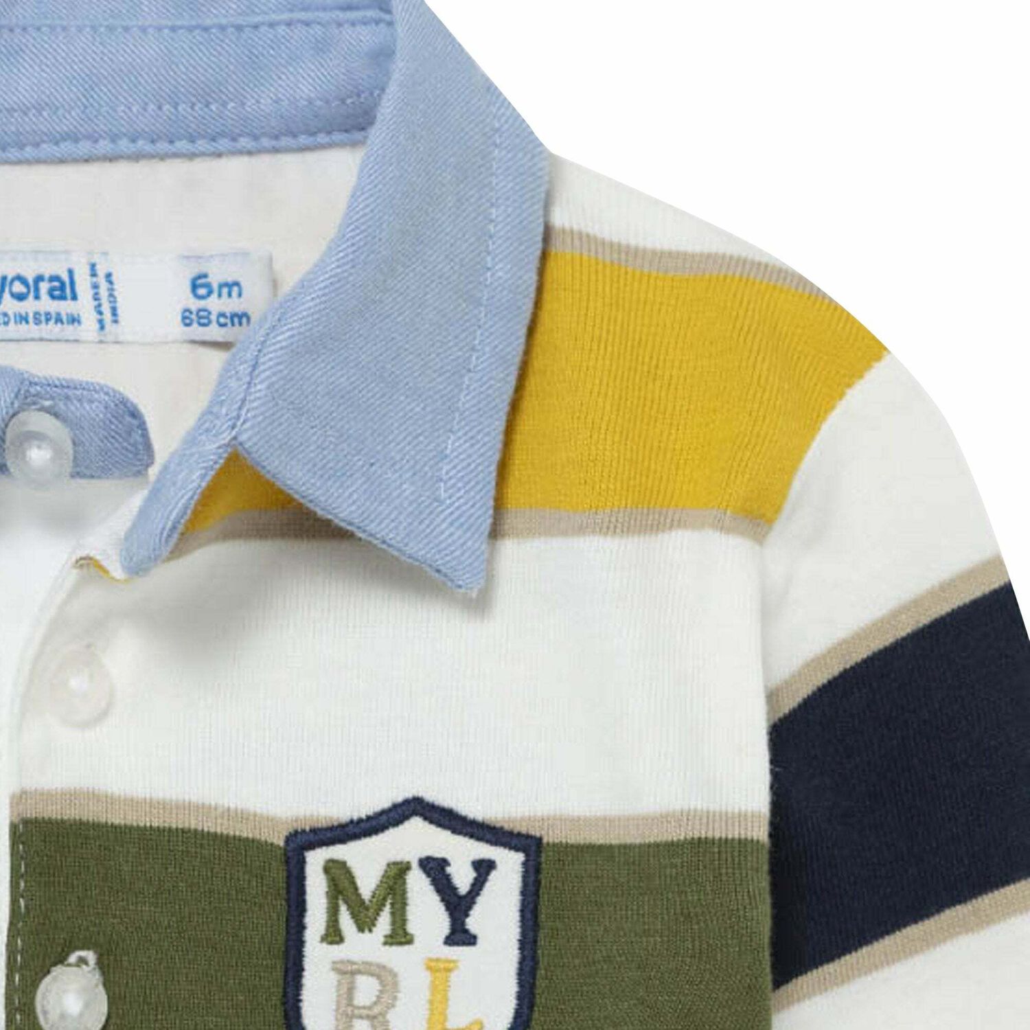 Younger Boys Striped Polo Shirt, 1, hi-res image number null