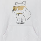 فستان بنات هودي بالشعار باللون الأبيض, 1, hi-res