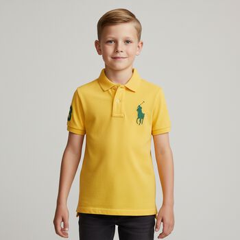 Boys Yellow Logo Polo Shirt, 1 Boys Yellow Logo Polo Shirt