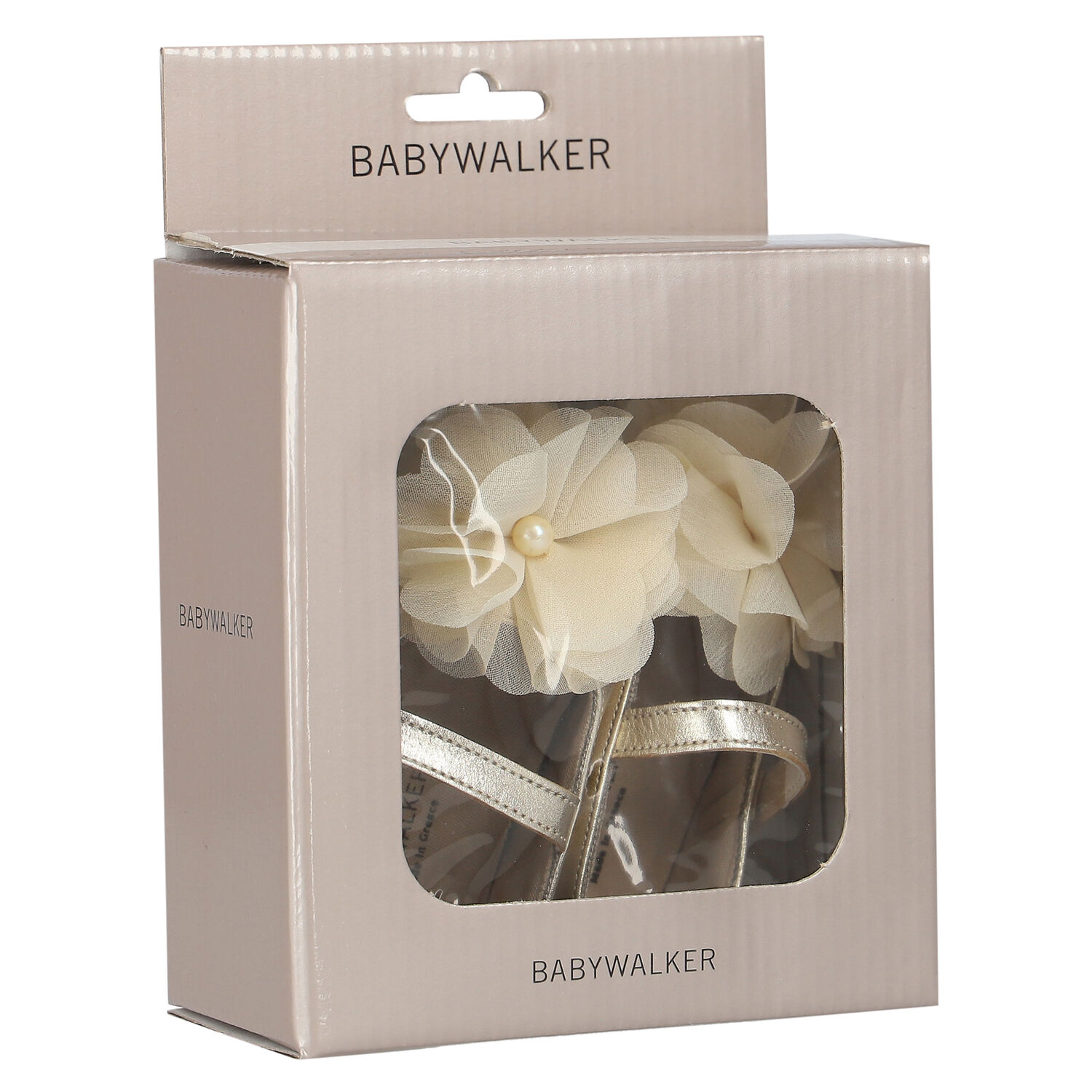 Baby Girls Gold Flower Shoes, 1, hi-res