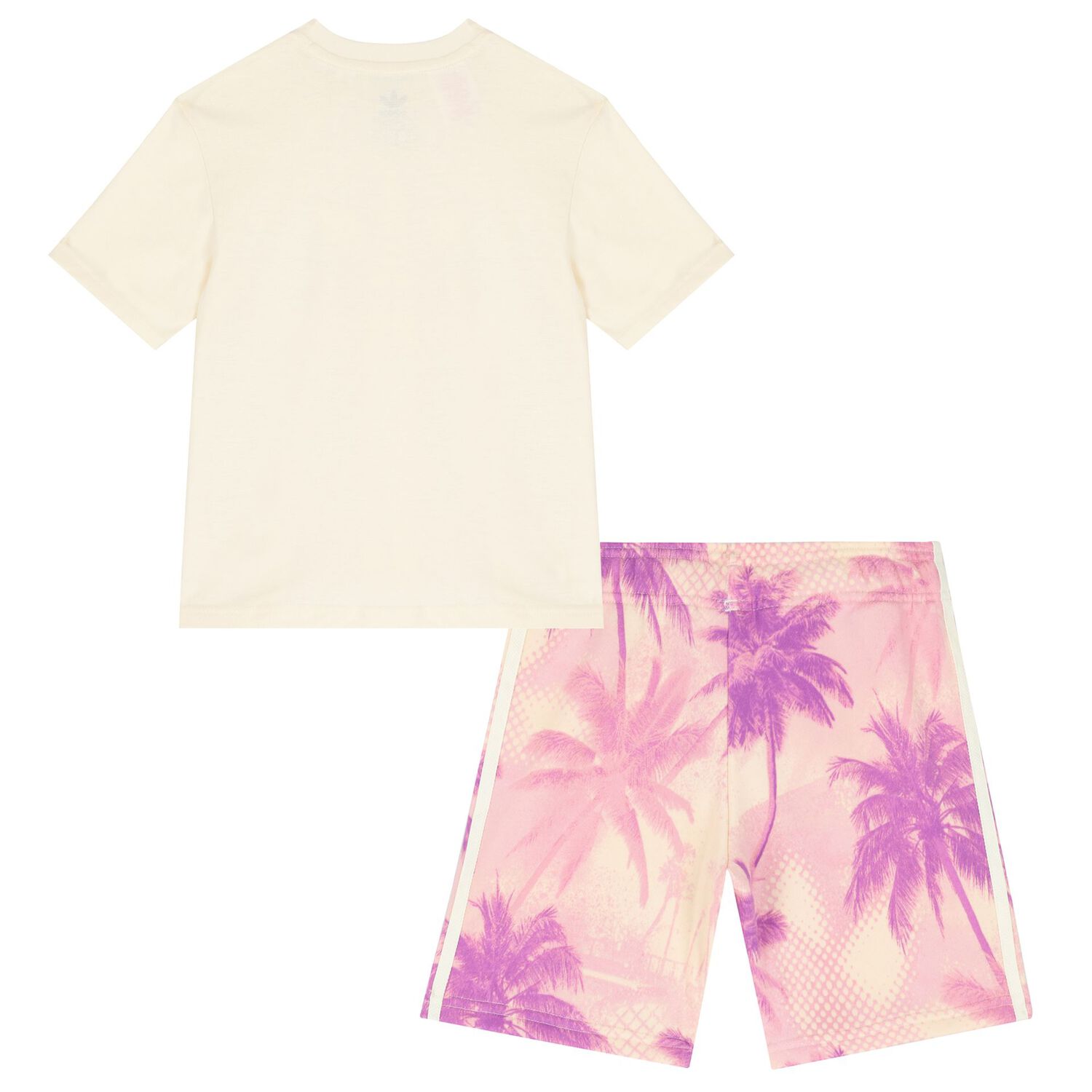 طقم شورت بنات بالشعار باللون البيج والوردي , 1, hi-res image number null