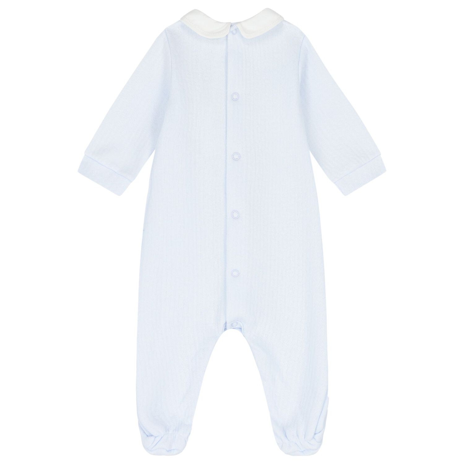 Baby Boys White & Blue Babygrow, 1, hi-res image number null