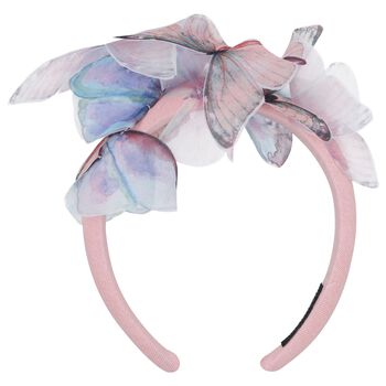 Girls Pink Butterfly Headband
