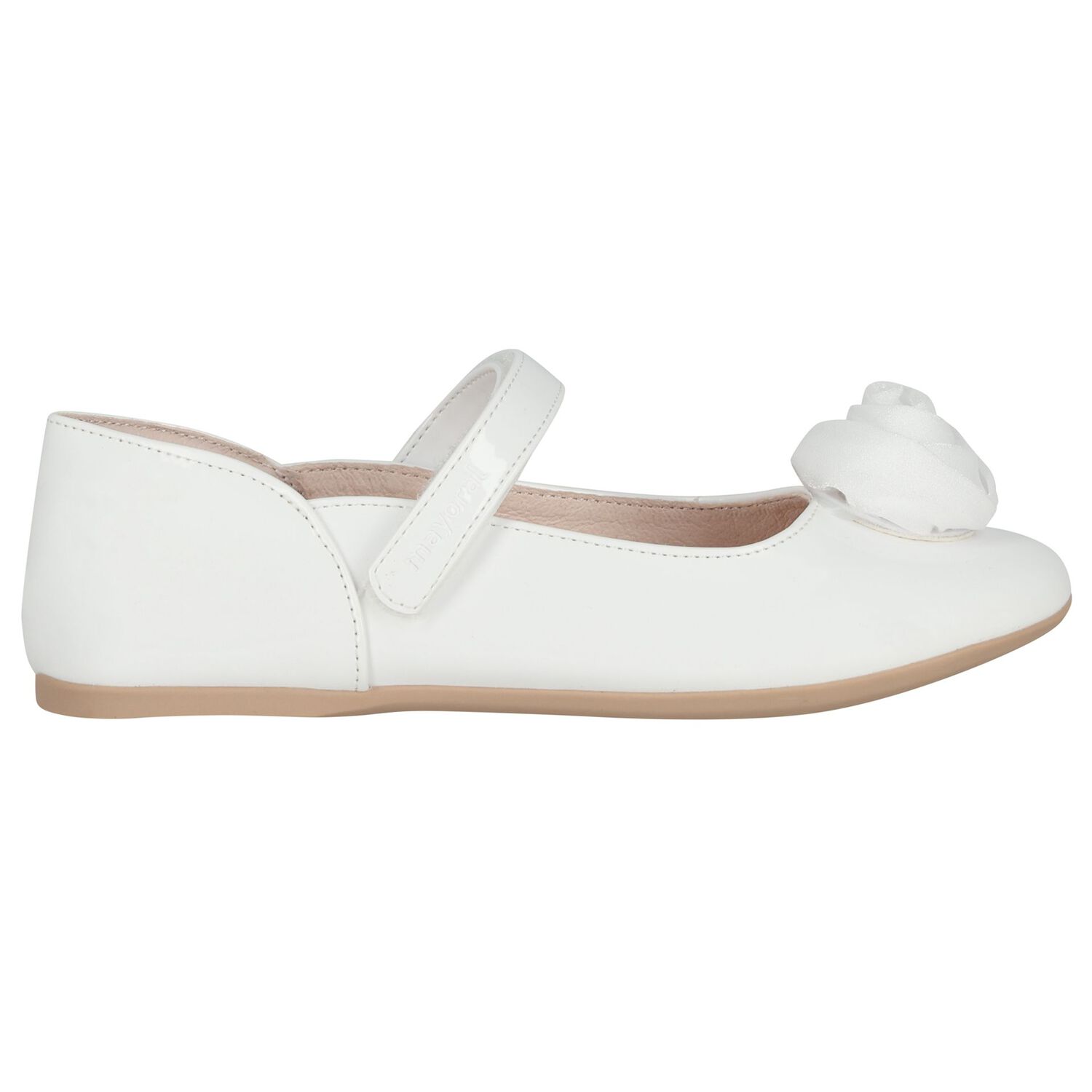 حذاء للبنات مزين بالزهور باللون الابيض , 1, hi-res