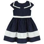 Girls Navy Blue & White Dress, 1, hi-res
