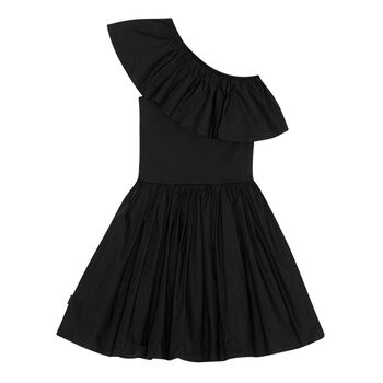 فستان بنات كلوى بكشكشة باللون الأسود