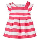 Younger Girls Pink & White Striped Dress, 1, hi-res