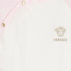 Baby Girls White & Pink Barocco Babygrow, 2, hi-res