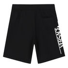 Boys Black Logo Shorts, 1, hi-res