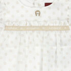 Younger Girls White Logo Chiffon Dress, 1, hi-res