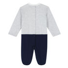 Baby Boys Grey & Navy Babygrow Set, 2, hi-res