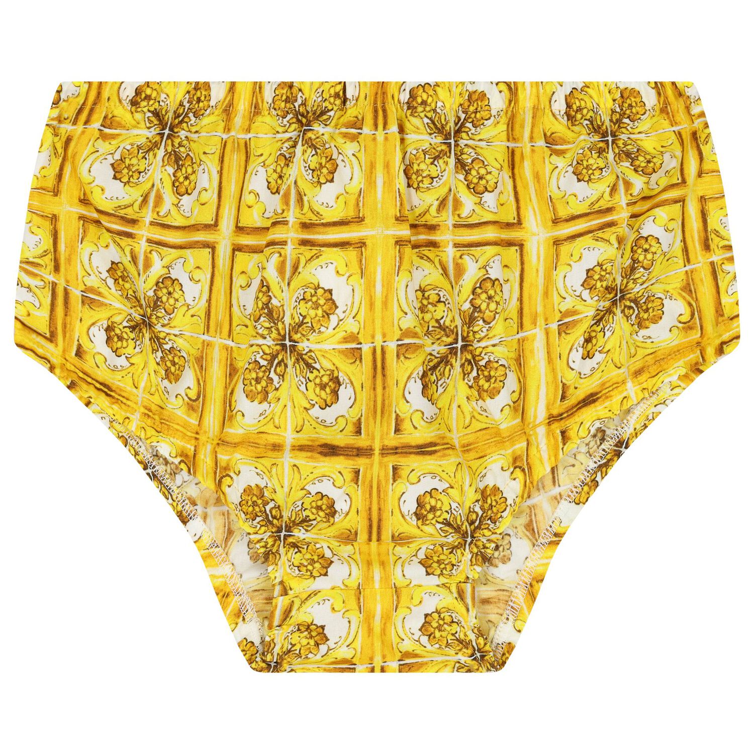 طقم بنات فستان ماجوليكا باللون الأبيض والأصفر, 1, hi-res