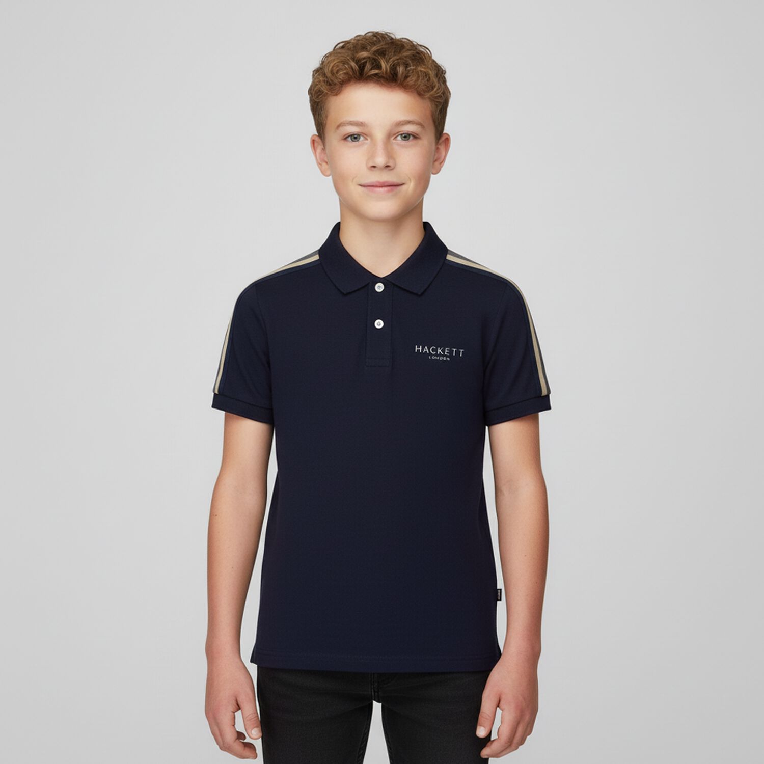 Boys Navy Blue Logo Polo Shirt, 1, hi-res image number null