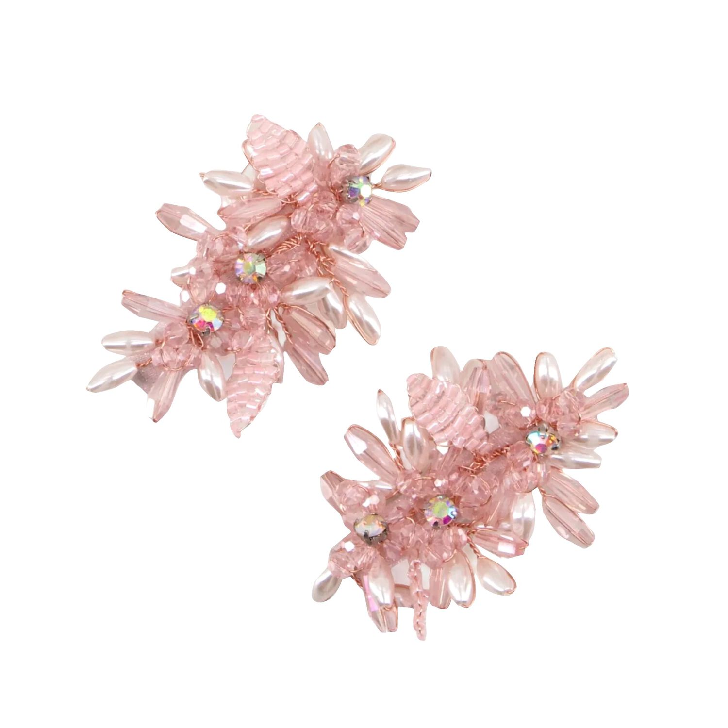 Girls Blush Pink Lily Rose Hair Clip, 1, hi-res image number null
