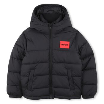 Boys Black Logo Puffer Jacket 