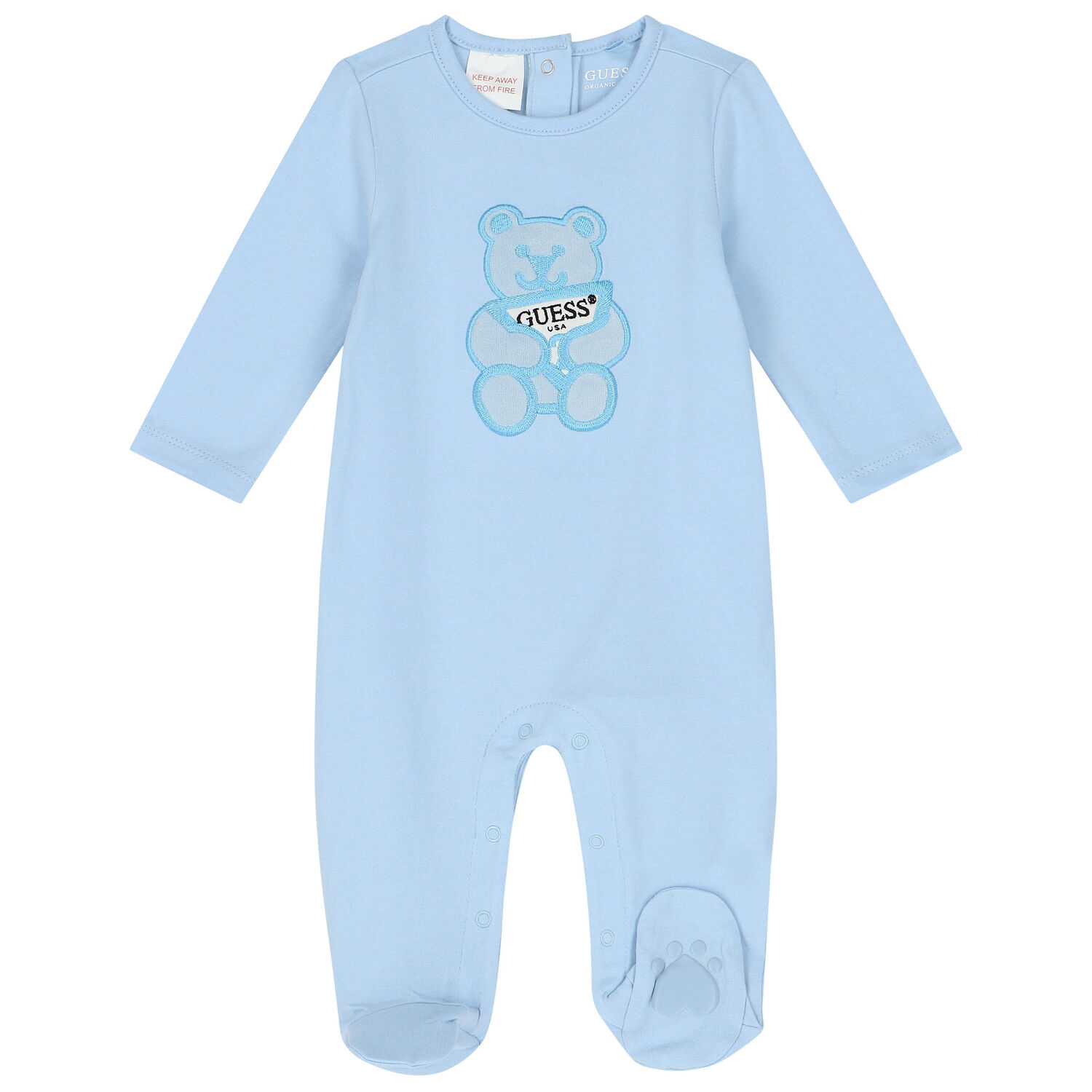 Baby Boys Blue Teddy Bear Babygrow, 2, hi-res image number null